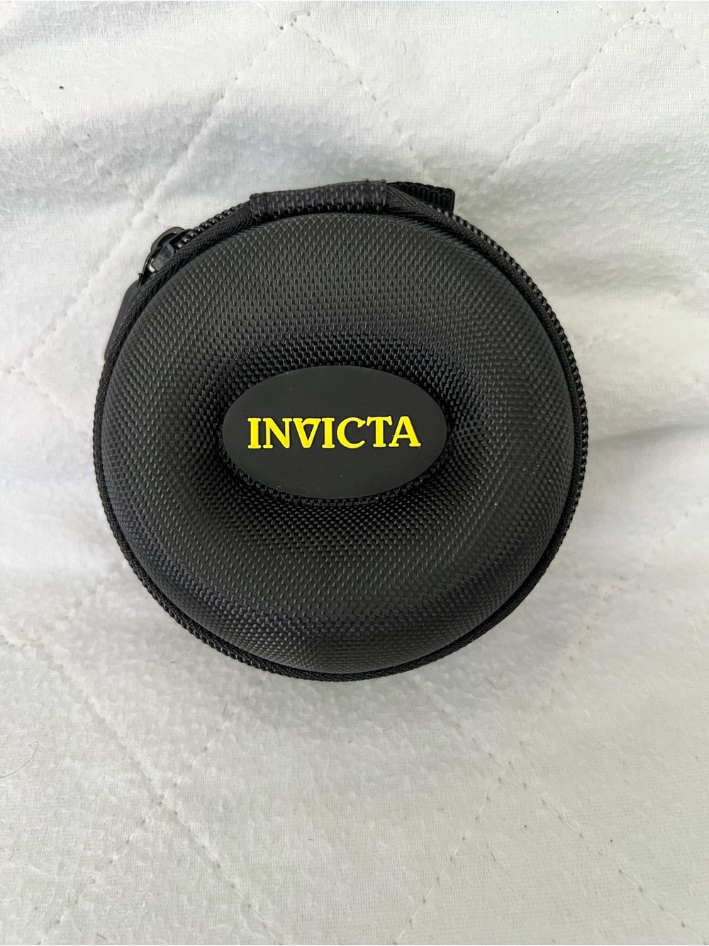 NEW! Invicta Black and Yellow Round Zippered Portable Watch Case